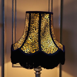 Leopard Animal Print and Black Fabric Lampshades