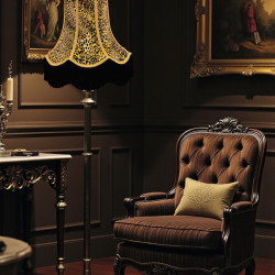 Leopard Animal Print and Gold Fabric Lampshades