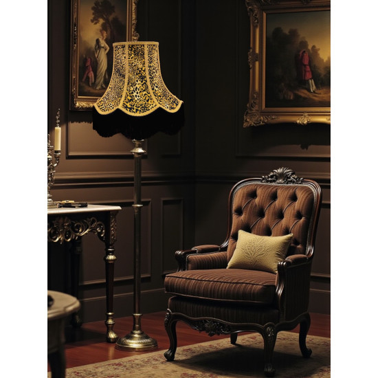 Leopard Animal Print and Gold Fabric Lampshades