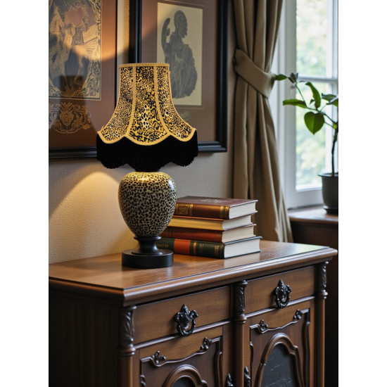 Leopard Animal Print and Gold Fabric Lampshades