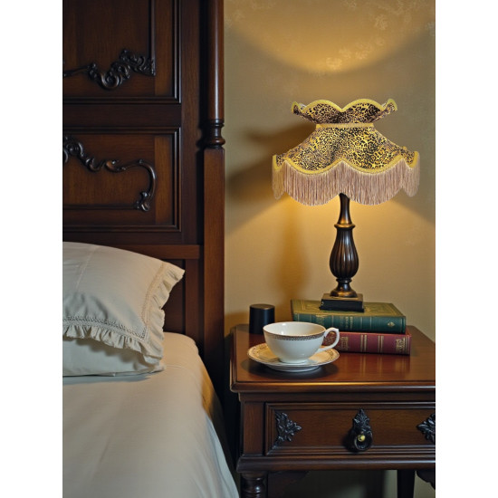 Leopard Animal Print and Gold Victorian Fabric Lampshades