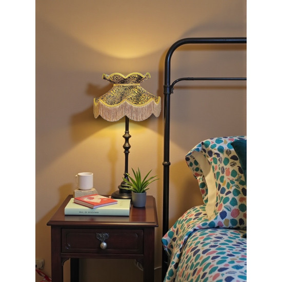 Leopard Animal Print and Gold Victorian Fabric Lampshades
