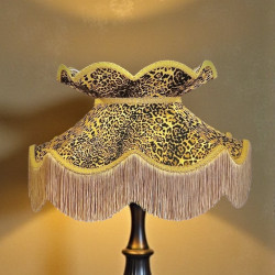 Leopard Animal Print and Gold Victorian Fabric Lampshades