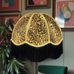 Leopard Animal Print and Ochre Dome Fabric Lampshades