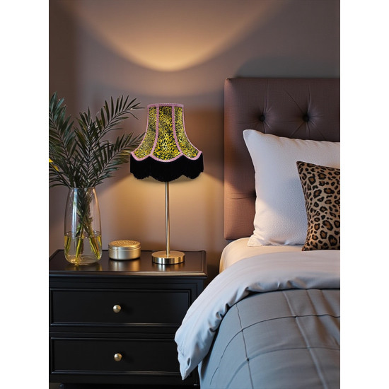 Leopard Animal Print and Pink Fabric Lampshades