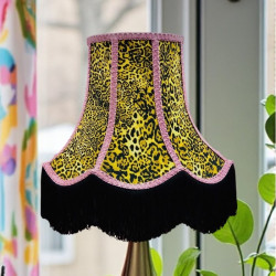 Leopard Animal Print and Pink Fabric Lampshades