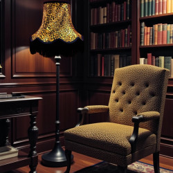 Leopard Animal Print and Black Fabric Lampshades