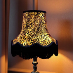 Leopard Animal Print and Black Fabric Lampshades