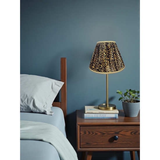 Leopard Animal Print Gold Gathered Fabric Lampshade