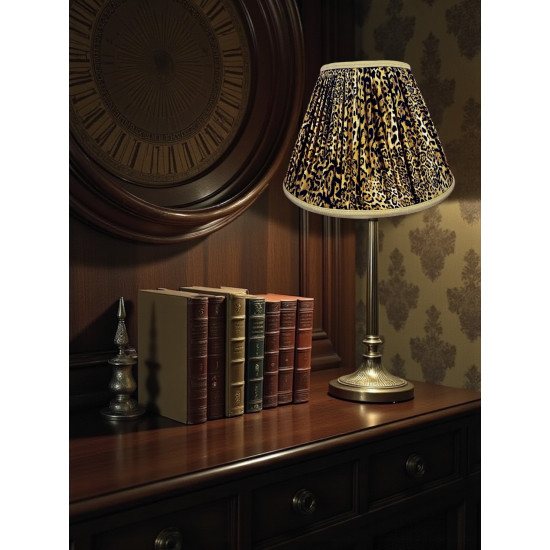 Leopard Animal Print Gold Gathered Fabric Lampshade
