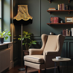 Leopard Animal Print and Gold Fabric Lampshades