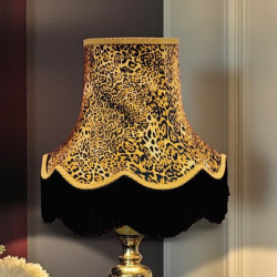 Leopard Animal Print and Gold Fabric Lampshades