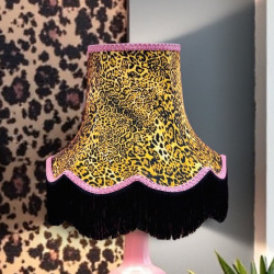 Leopard Animal Print and Pink Fabric Lampshades