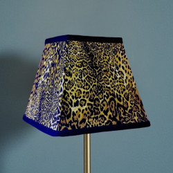 Leopard Animal Print and Black Trapezium Fabric Lampshades
