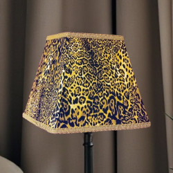 Leopard Animal Print and Gold Trapezium Fabric Lampshades