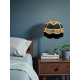 Black and Leopard Print Gold Panelled Dome Fabric Lampshade