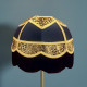 Black and Leopard Print Gold Panelled Dome Fabric Lampshade