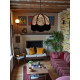 Lynx Animal Print and Black Dome Fabric Lampshades
