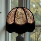 Lynx Animal Print and Black Dome Fabric Lampshades