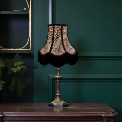 Lynx Animal Print and Black Fabric Lampshades