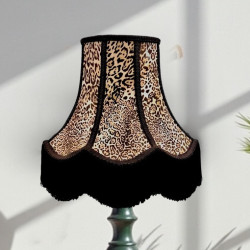 Lynx Animal Print and Black Fabric Lampshades