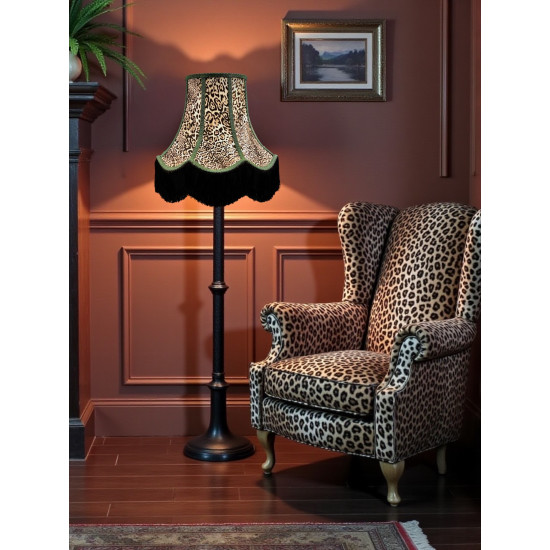 Lynx Animal Print and Green Fabric Lampshades