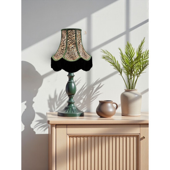 Lynx Animal Print and Green Fabric Lampshades