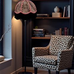 Lynx Animal Print and Pink Dome Fabric Lampshades