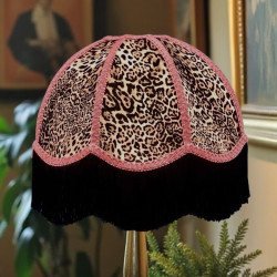Lynx Animal Print and Pink Dome Fabric Lampshades