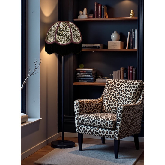 Lynx Animal Print and Purple Dome Fabric Lampshades