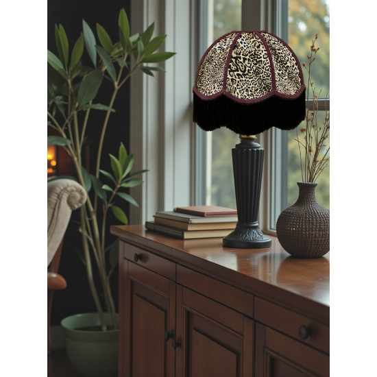 Lynx Animal Print and Purple Dome Fabric Lampshades