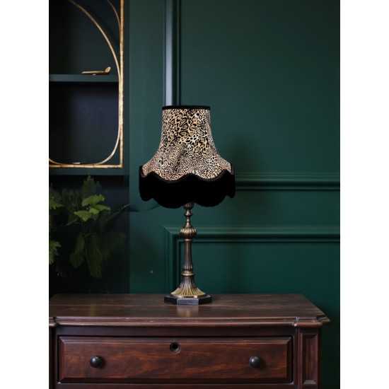 Lynx Animal Print and Black Fabric Lampshades