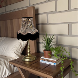 Lynx Animal Print and Black Fabric Lampshades