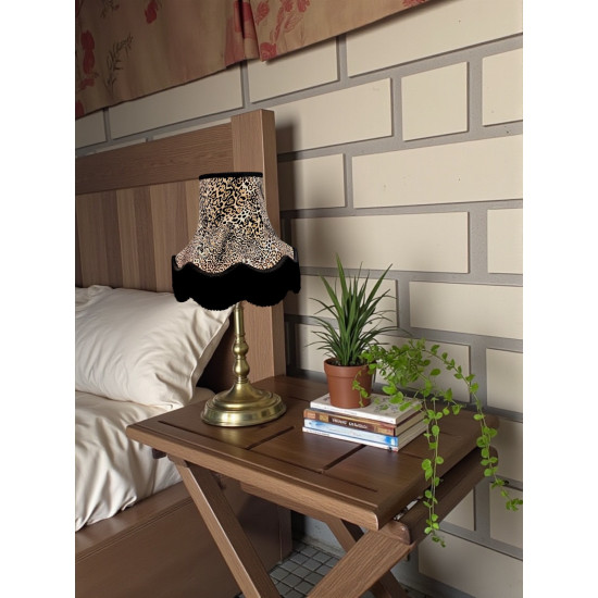 Lynx Animal Print and Black Fabric Lampshades