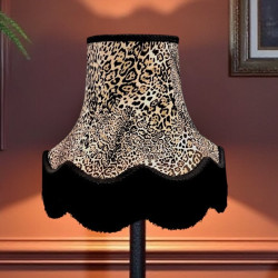 Lynx Animal Print and Black Fabric Lampshades