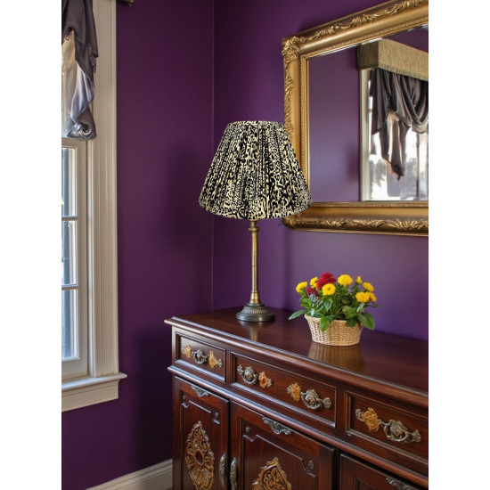 Lynx Animal Print Gathered Fabric Lampshade