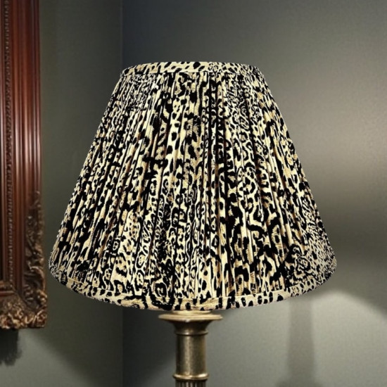 Lynx Animal Print Gathered Fabric Lampshade