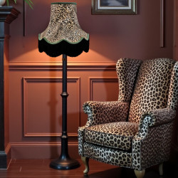 Lynx Animal Print and Green Fabric Lampshades