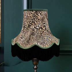 Lynx Animal Print and Green Fabric Lampshades