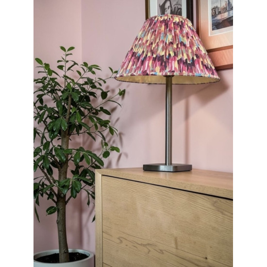 Hot Pink Feather Gathered Fabric Lampshade