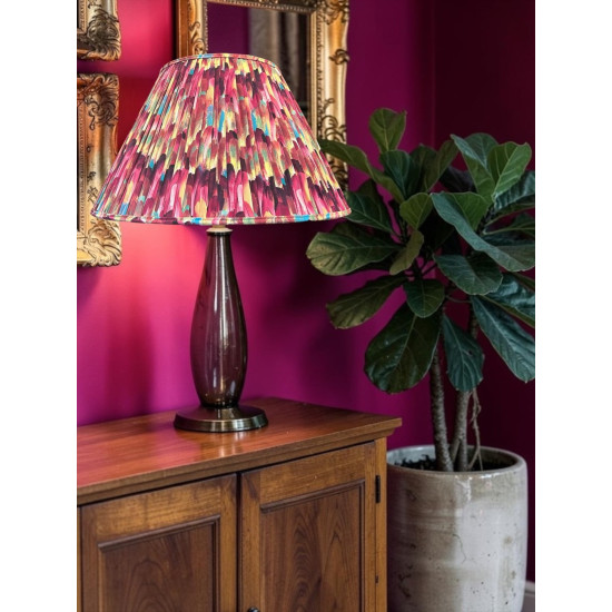 Hot Pink Feather Gathered Fabric Lampshade