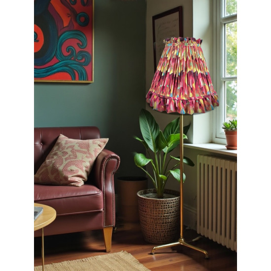 Hot Pink Feather Ruffled Fabric Lampshade