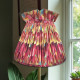 Hot Pink Feather Ruffled Top Fabric Lampshade