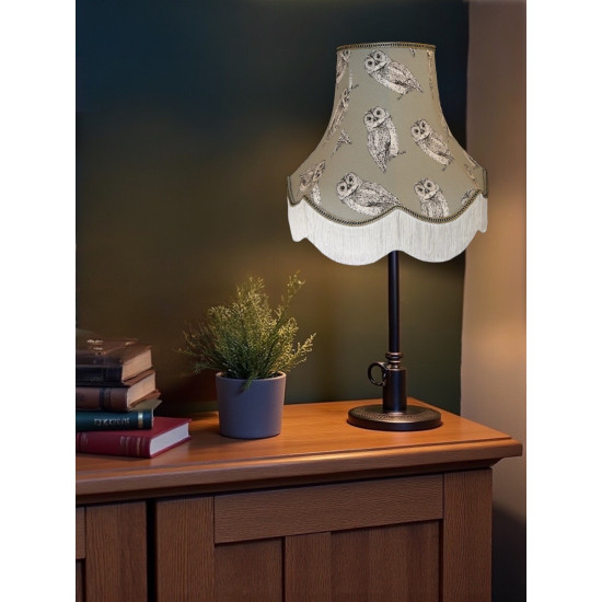 Grey Owl Design Fabric Lampshades