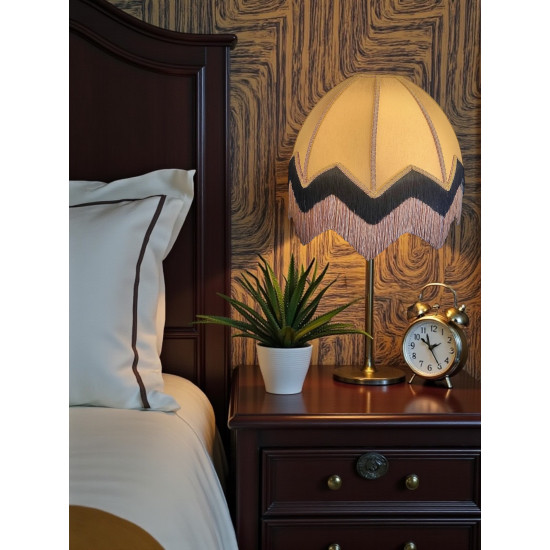 Gold and Black Art Deco Fabric Lampshade