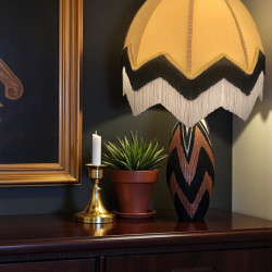 Gold and Cream Art Deco Fabric Lampshade