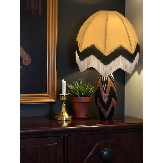 Gold and Cream Art Deco Fabric Lampshade