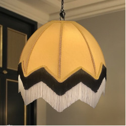 Gold and Cream Art Deco Fabric Lampshade