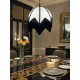 Ivory and Black Art Deco Fabric Lampshade