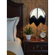 Ivory and Black Art Deco Fabric Lampshade